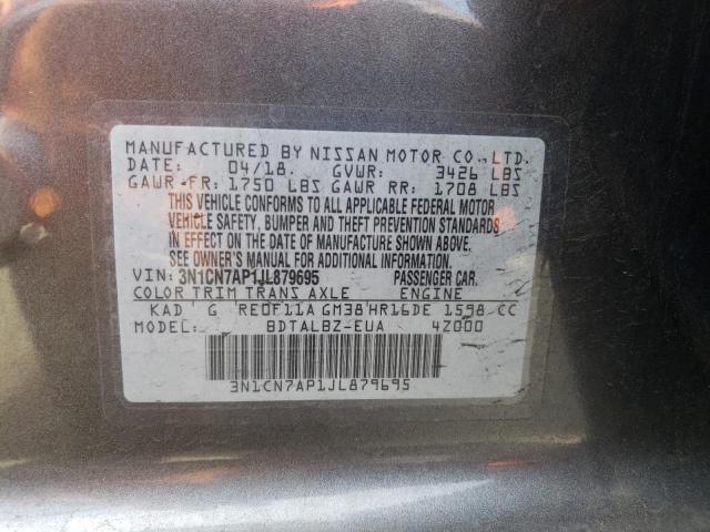 3N1CN7AP1JL879695 Nissan VERSA S