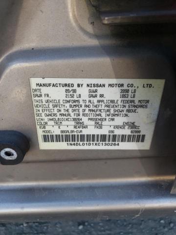 1999 Nissan Altima Xe VIN: 1N4DL01D1XC130264 Lot: 54122304