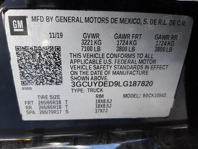2020 CHEVROLET 1500 SILVE - 3GCUYDED9LG187820