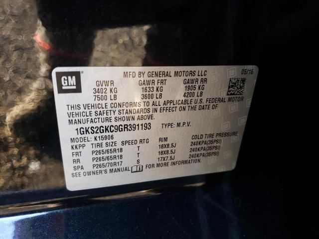 1GKS2GKC9GR391193 GMC Yukon