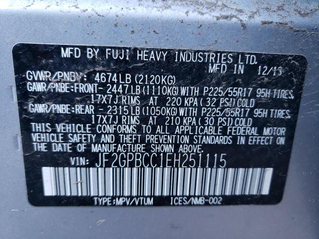 JF2GPBCC1EH251115 Subaru Xv Crosstrek 2.0i Hybrid