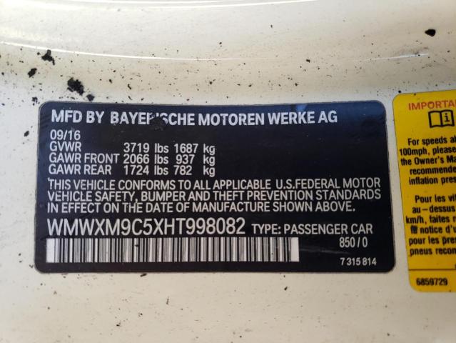 WMWXM9C5XHT998082 Mini Cooper