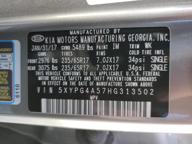 5XYPG4A57HG313502 KIA SORENTO LX