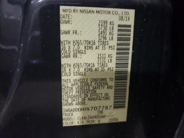 2015 NISSAN FRONTIER S 1N6AD0ER4FN707787