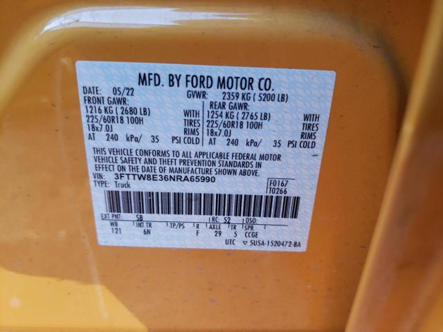 2022 FORD MAVERICK X - 3FTTW8E36NRA65990
