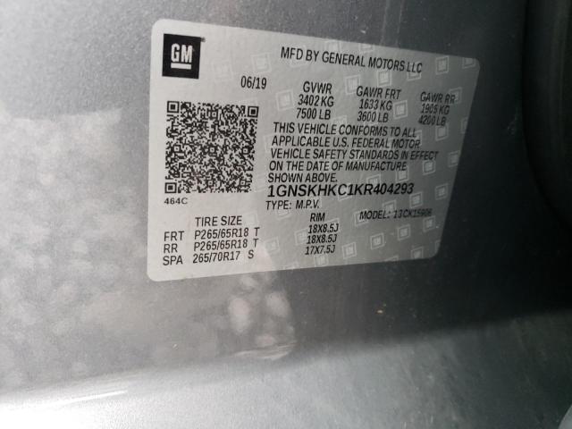 2019 CHEVROLET SUBURBAN K 1GNSKHKC1KR404293