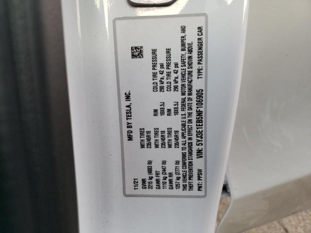 5YJ3E1EB5NF106905 Tesla MODEL 3