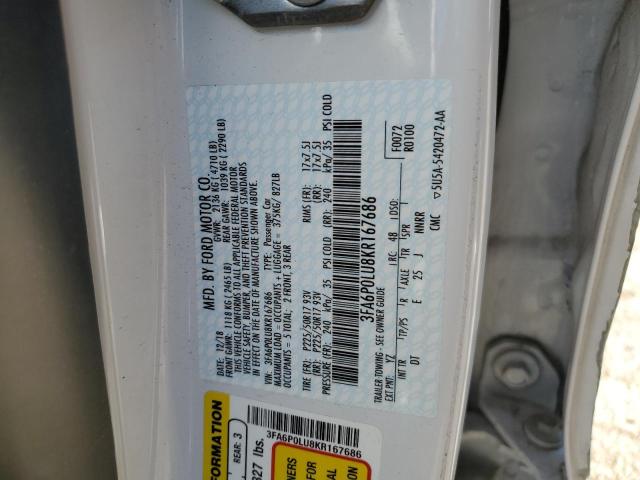 2019 FORD FUSION SE 3FA6P0LU8KR167686