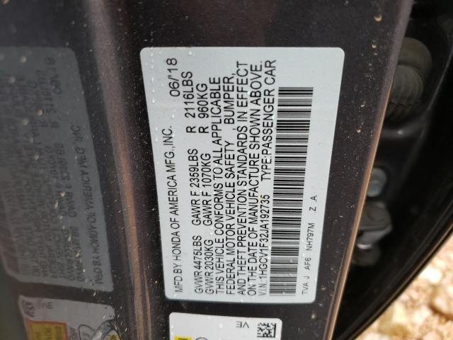 2018 HONDA ACCORD SPO - 1HGCV1F32JA192735