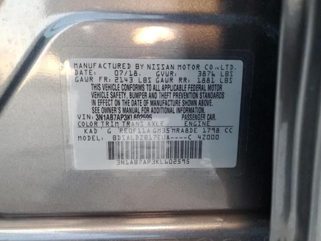 2019 NISSAN SENTRA S 3N1AB7AP3KL602595