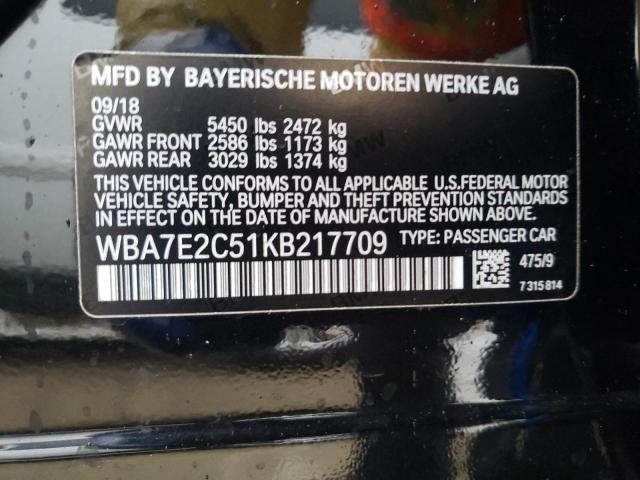 2019 BMW 740 I - WBA7E2C51KB217709