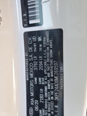 3KPF24AD8ME269597 KIA FORTE FE