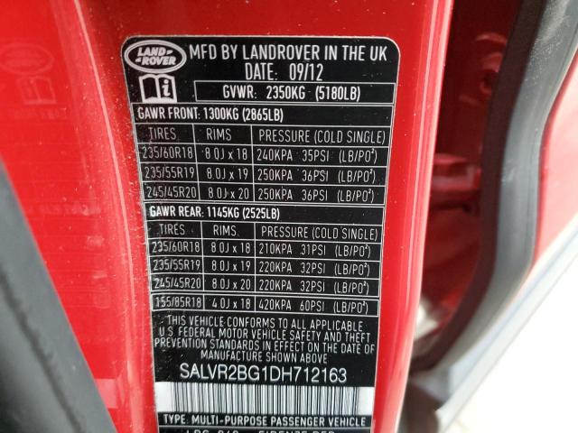 SALVR2BG1DH712163 Land Rover RANGEROVER