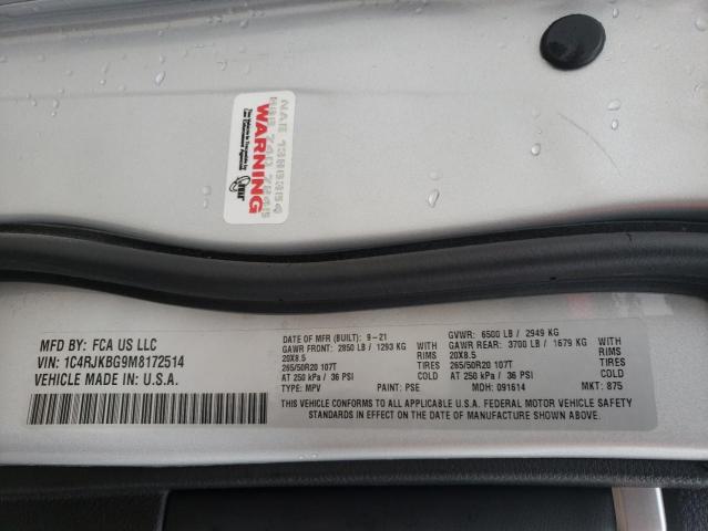 1C4RJKBG9M8172514 Jeep Grand Cherokee L Limited