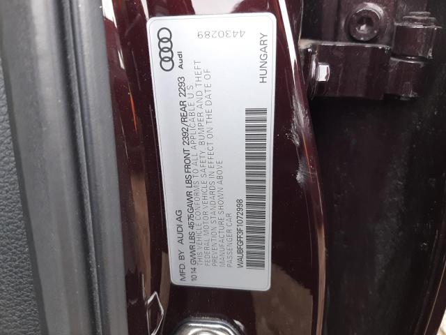 2015 AUDI A3 2.0 QUA WAUBFGFF3F1072998