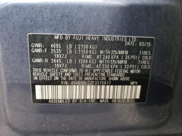 4S4BSBLC2F3315017 Subaru Outback 2.5i Limited