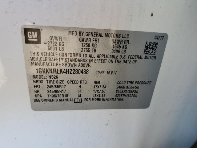1GKKNRLA4HZ280438 GMC ACADIA SLE