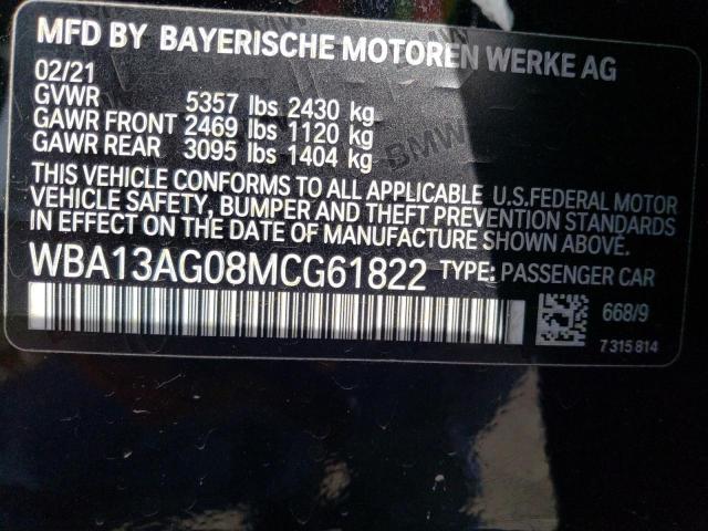 WBA13AG08MCG61822 BMW 530e