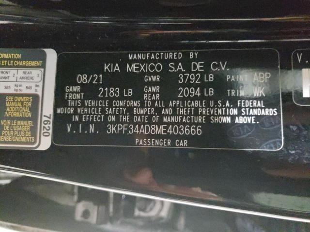 2021 KIA FORTE GT L - 3KPF34AD8ME403666