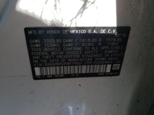 2015 HONDA FIT LX 3HGGK5H53FM774501