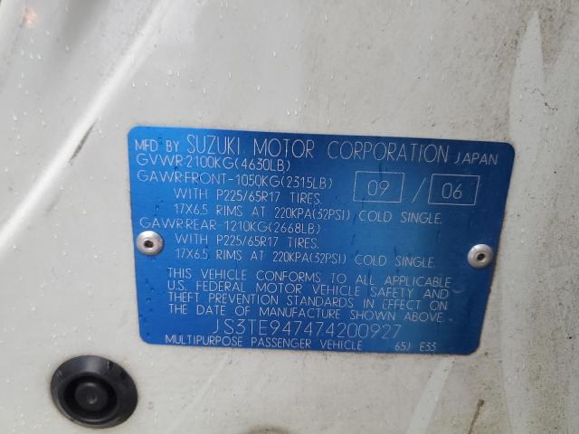 JS3TE947474200927 Suzuki Grand Vitara Luxury
