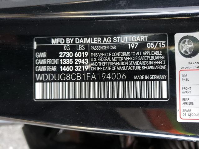 2015 MERCEDES-BENZ S 550 WDDUG8CB1FA194006