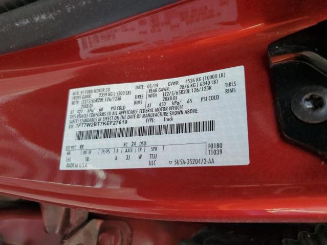 2019 FORD F250 SUPER - 1FT7W2BT7KEF27619