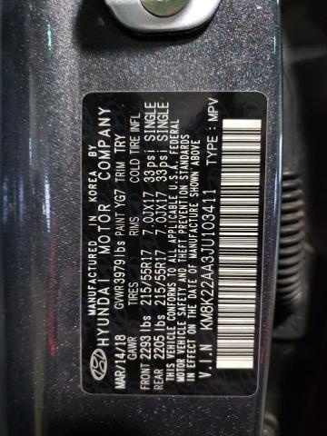 2018 HYUNDAI KONA - KM8K22AA3JU103411