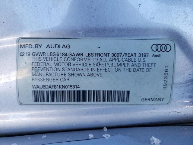 2019 AUDI A8 L - WAU8DAF81KN015314