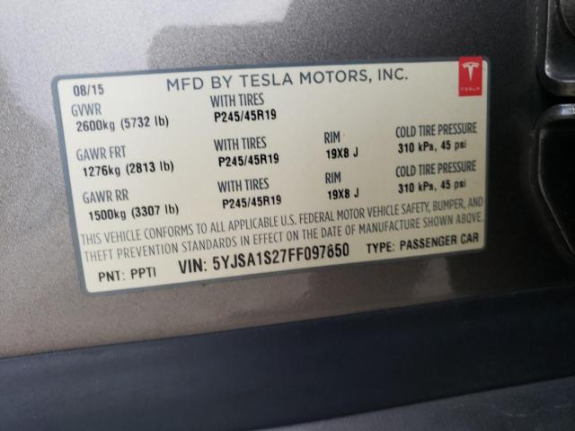 2015 TESLA MODEL S 70 - 5YJSA1S27FF097850
