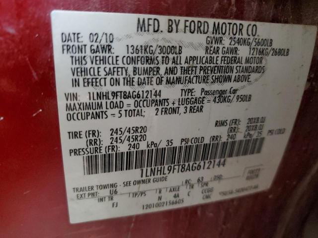 1LNHL9FT8AG612144 Lincoln MKS