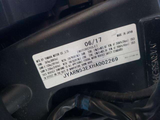 2017 YAMAHA FZ09 JYARN53EXHA002269