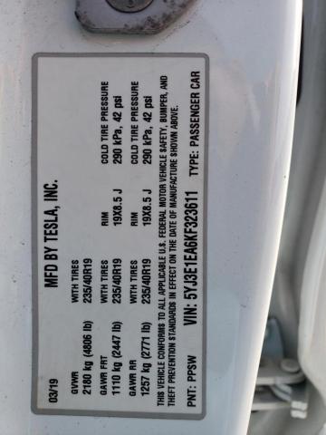 5YJ3E1EA6KF323611 Tesla MODEL 3
