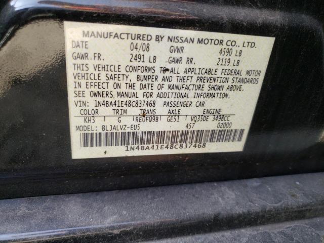 1N4BA41E48C837468 Nissan MAXIMA SE