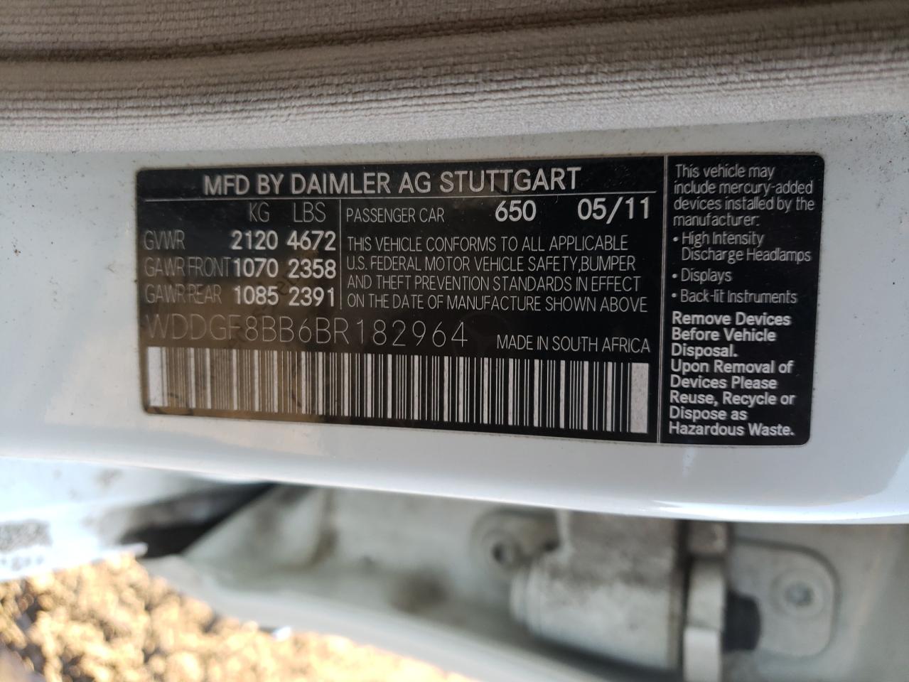 WDDGF8BB6BR182964 2011 Mercedes-Benz C 300 4Matic