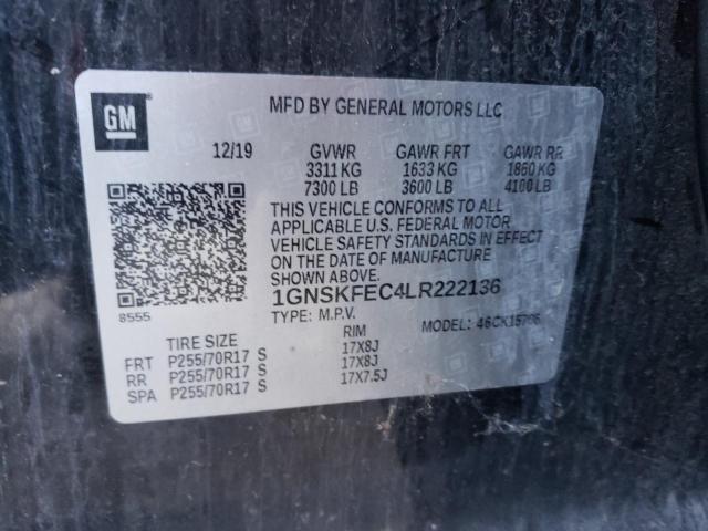 2020 CHEVROLET TAHOE SPEC 1GNSKFEC4LR222136