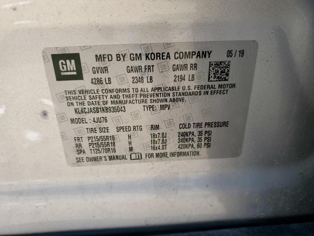 2019 BUICK ENCORE PRE - KL4CJASB1KB935043