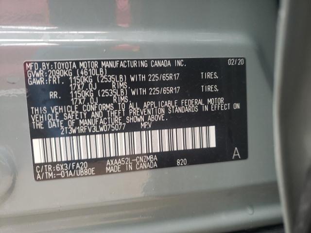 2020 TOYOTA RAV4 XLE - 2T3W1RFV3LW075077