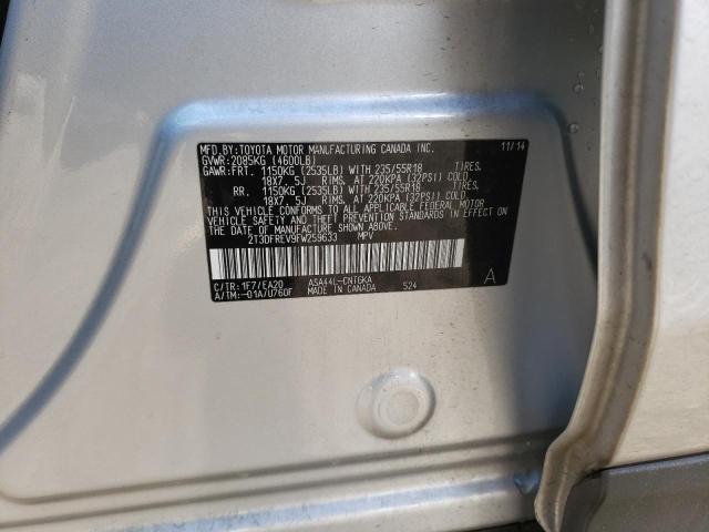 2015 TOYOTA RAV4 LIMIT 2T3DFREV9FW259633