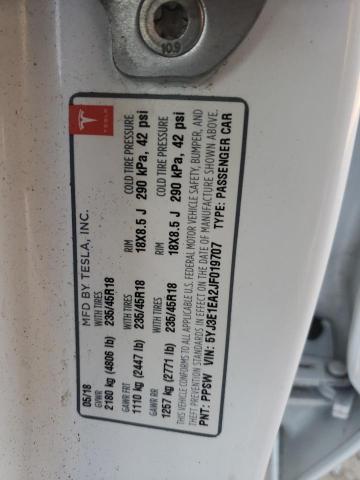 5YJ3E1EA2JF019707 Tesla MODEL 3