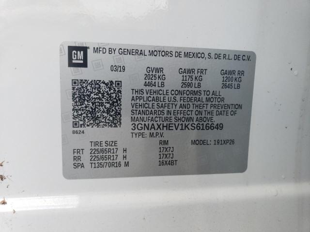 2019 CHEVROLET EQUINOX LS - 3GNAXHEV1KS616649