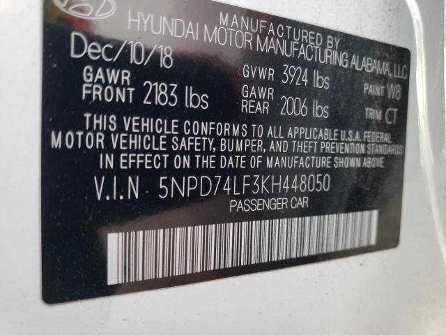 2019 HYUNDAI ELANTRA SE - 5NPD74LF3KH448050