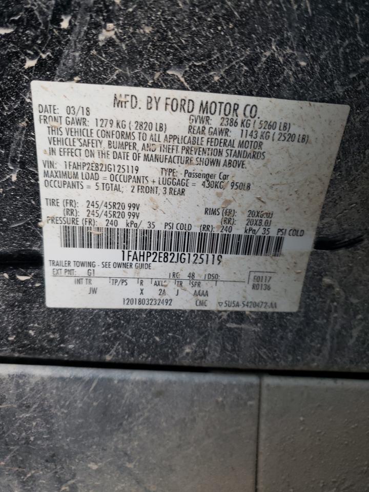 1FAHP2E82JG125119 FORD TAURUS 2018
