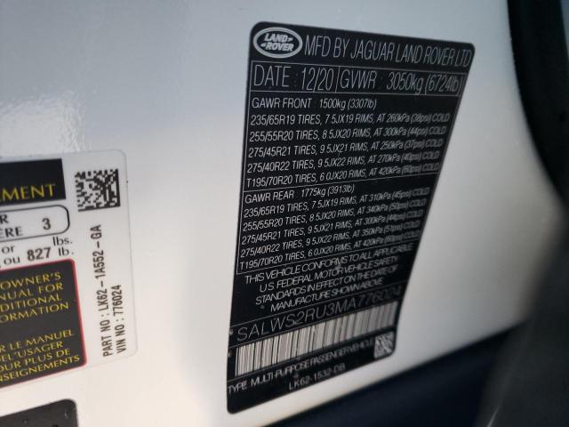 SALWS2RU3MA776024 Land Rover Range Rover Sport Hst