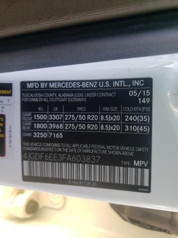 2015 MERCEDES-BENZ GL 450 4MA - 4JGDF6EE3FA603837