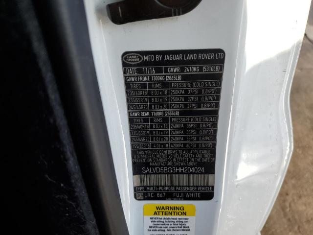 SALVD5BG3HH204024 Land Rover RANGEROVER