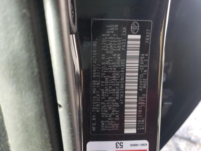 2022 TOYOTA CAMRY XSE - 4T1K31AK0NU584305