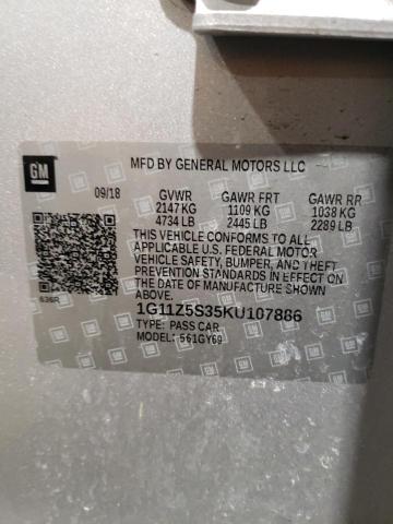 2019 CHEVROLET IMPALA LT - 1G11Z5S35KU107886