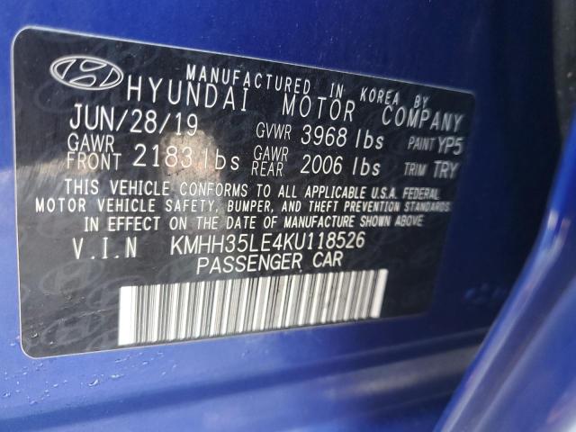 2019 HYUNDAI ELANTRA GT - KMHH35LE4KU118526