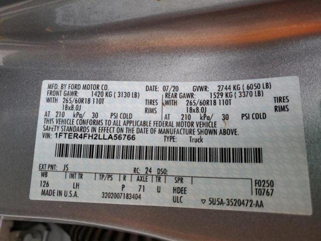 2020 FORD RANGER XL - 1FTER4FH2LLA56766